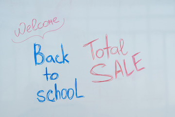 inscription on the board back to school. 