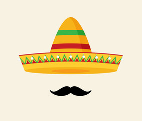 Flat mexican hat vector icon.