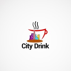 city drink logo vector designs concept, icon, element, and template for company