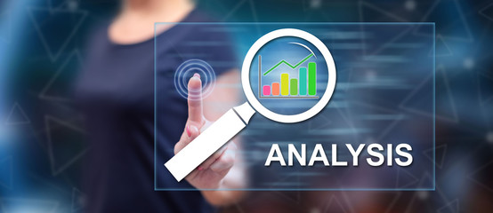 Woman touching an analysis concept