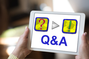 Q&a concept on a tablet