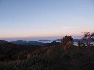 sunset in the mountains