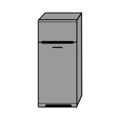 Fridge isolated on a white background. Vector graphics. Vector illustration. Copy space. There is a place for text.