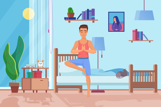 Download Working Out At Home Cartoon PNG