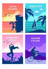Active Summer, Morning Yoga, Cycling, Sailing Trip