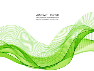Abstract vector background, green wave for brochure, website, flyer design.