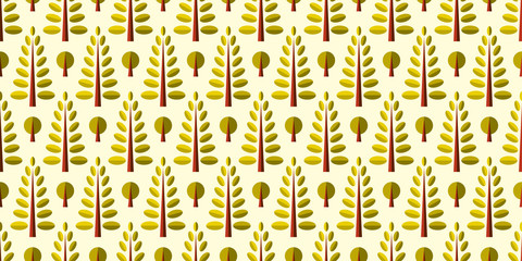 Tree background. Seamless pattern.Vector. 木々のパターン