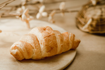 Pastry croissant in the morning.