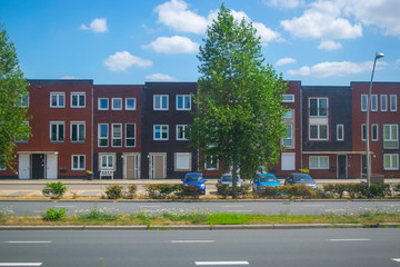 Lent Nijmegen, The Netherlands 28 July 2019, Houses in front of a road in Lent