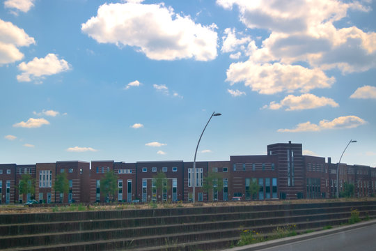 Lent Nijmegen, The Netherlands 28 July 2019, Houses in front of a road in Lent