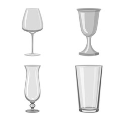 Vector illustration of capacity and glassware icon. Set of capacity and restaurant stock vector illustration.