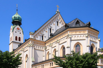 Fototapeta na wymiar Parish Church St. Nikolaus, Rosenheim - Bavaria, Germany