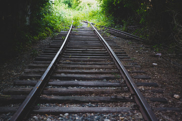 Obraz premium railway track with wooden sleepers