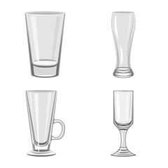 Vector design of capacity and glassware sign. Set of capacity and restaurant vector icon for stock.