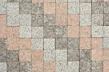Cobblestone texture. The sidewalk tile is evenly folded. Various colors of granite and marble...