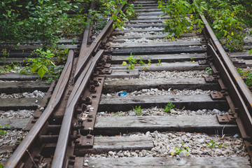 railway track with wooden sleepers