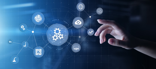 Automation of business and industrial manufacturing process. Technology innovation and software...