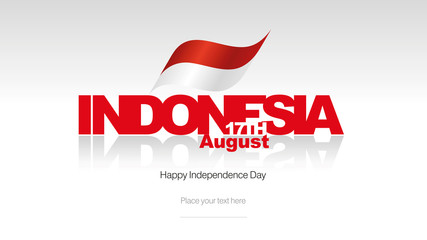 Fototapeta na wymiar Indonesia Independence Day flag logo icon banner