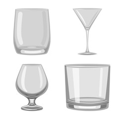 Vector illustration of capacity and glassware icon. Collection of capacity and restaurant stock symbol for web.