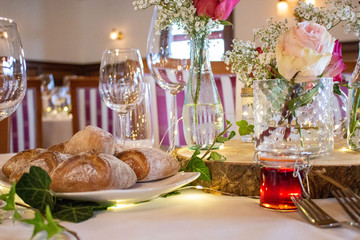 Décoration de table pour un mariage