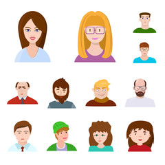 Vector illustration of avatar and people sign. Collection of avatar and fashion stock symbol for web.