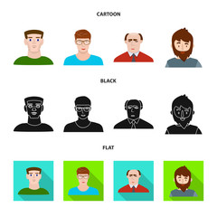 Isolated object of avatar and person logo. Set of avatar and profession vector icon for stock.