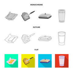 Vector design of creamy and product icon. Collection of creamy and farm vector icon for stock.