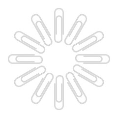 Paper clips isolated on white background,Top view,flat lay,Paperclip icon