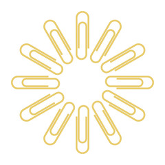 Paper clips isolated on white background,Top view,flat lay,Paperclip icon