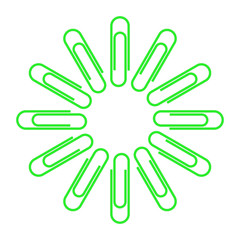 Paper clips isolated on white background,Top view,flat lay,Paperclip icon