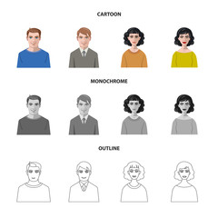 Isolated object of hairstyle and profession icon. Collection of hairstyle and character stock symbol for web.