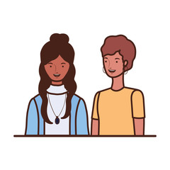 young women on white background