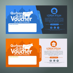 Fototapeta premium Eid al Adha voucher template with islamic ornament 