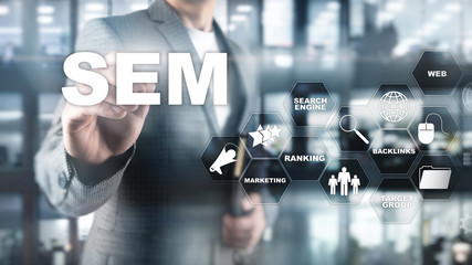 SEM Search Engine Optimization Marketing Ranking Traffic Website Internet Business Technology...