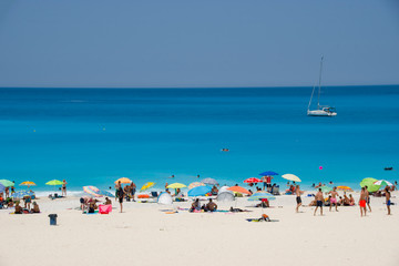 Beautiful Myrtos beach, jewel of Kefalonia island, Greece