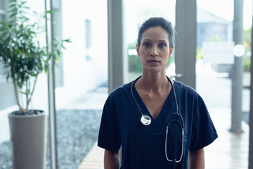 Female doctor standing in the hospital