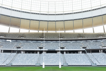 Fototapeta premium Rugby goal post in a stadium