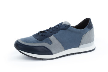 Male sneakers close up isolated on white background