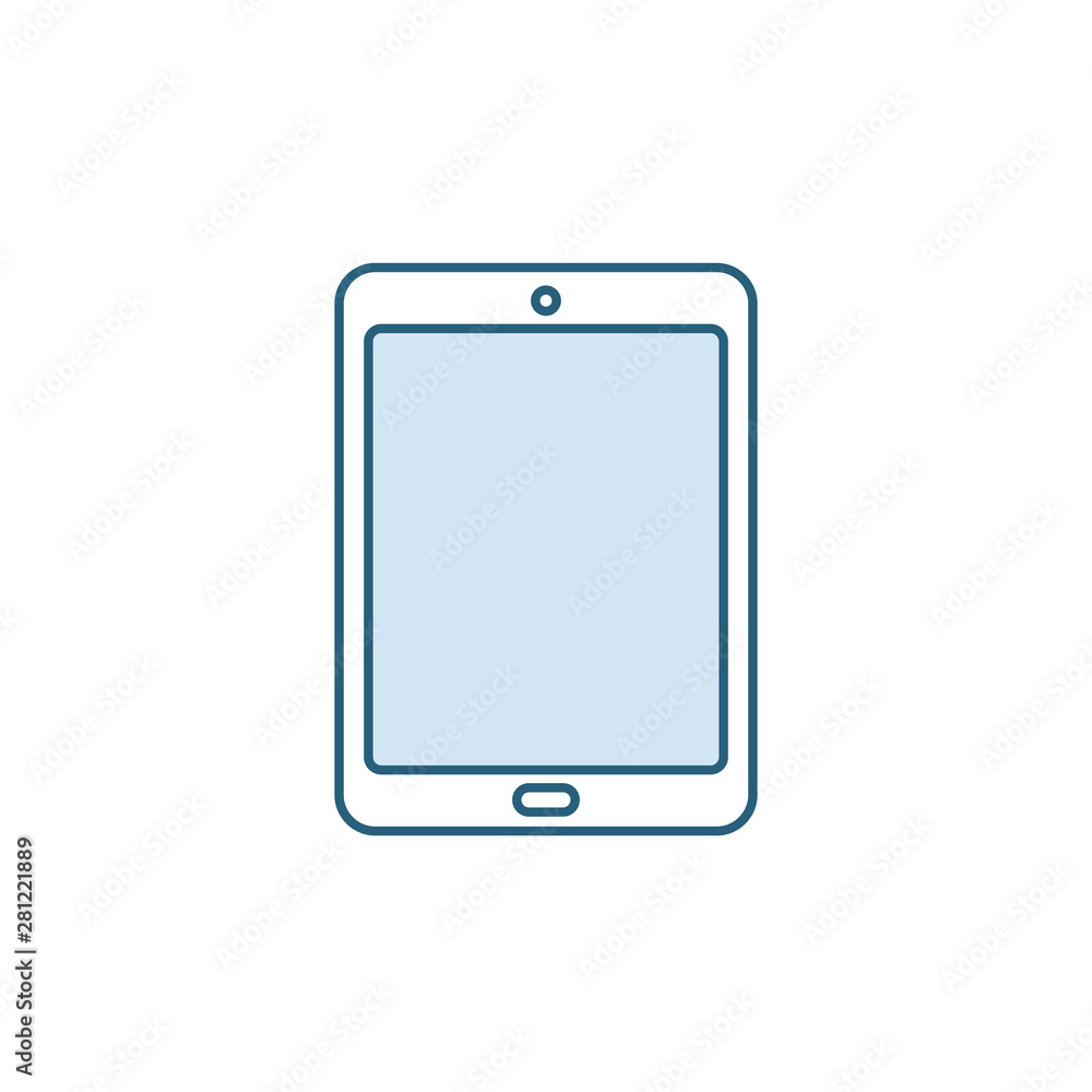 Poster tablet icon. digital device with touch screen. ebook reader vector illustration. isolated pictogram 