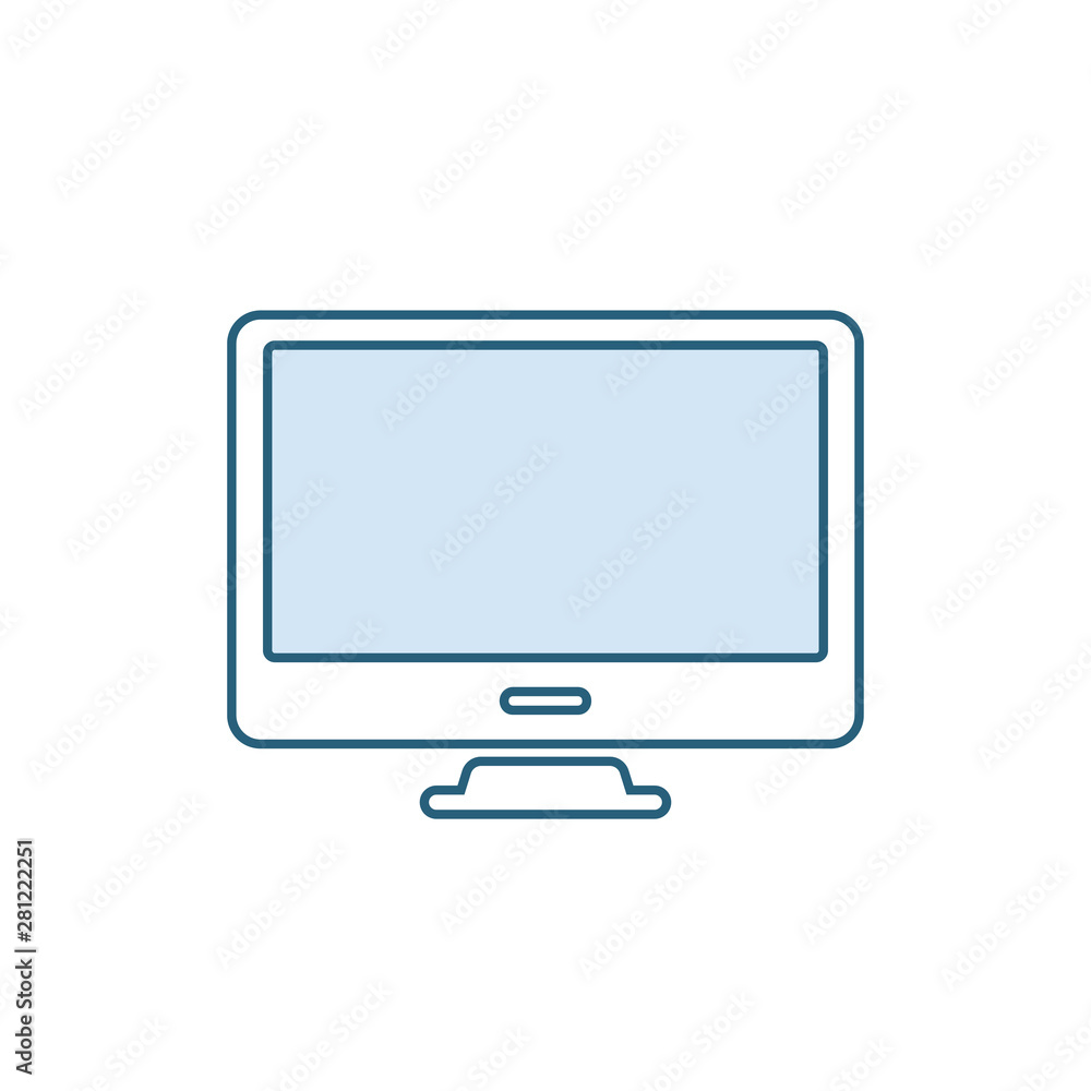 Fototapete desktop computer icon. flat led screen monitor pc. modern personal monitor. office and home descktop