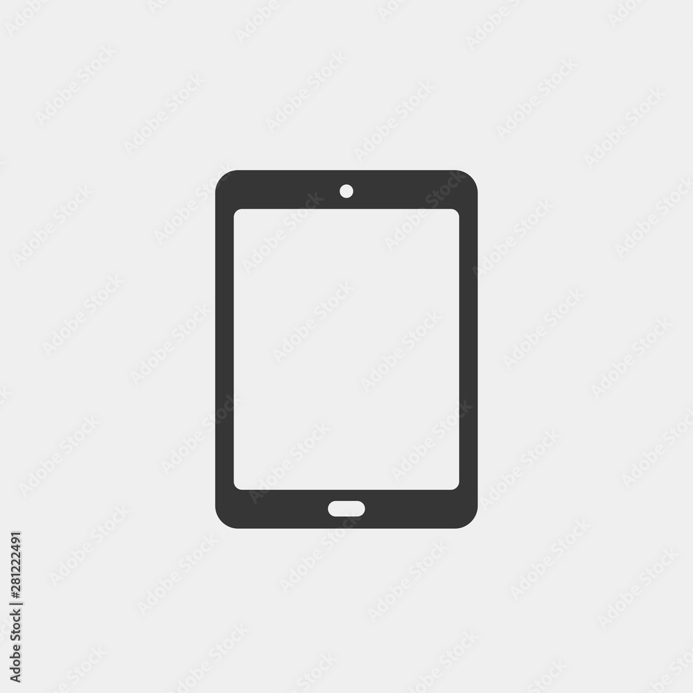 Poster tablet icon. digital device with touch screen. ebook reader vector illustration. isolated pictogram 