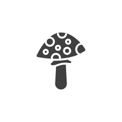 Fly amanita vector icon. Fungus filled flat sign for mobile concept and web design. Mushroom glyph icon. Symbol, logo illustration. Vector graphics