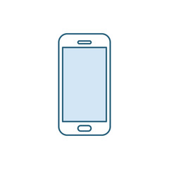 Mobile phone icon. Smartphone vector illustration. Isolated pictogram on white beckgraund. Сoncept of the telephone with touch screen. Black symbol for web design in flat style. Icon for button or app