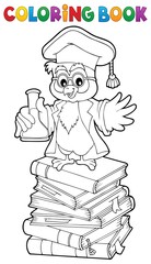 Coloring book chemistry owl teacher 2
