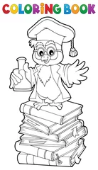 Store enrouleur sans perçage Pour enfants Coloring book chemistry owl teacher 2