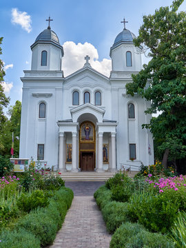 Orthodox Church In Calea Victoriei Street, Bucharest,Romania      