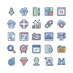 Web Development flat Icons Pack