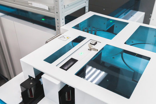 Blood samples bar code scanner, medical lab