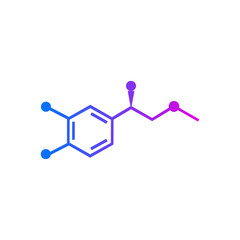 Adrenaline chemical formula on white background