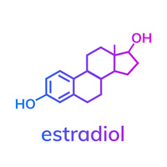Estradiol chemical formula. Female hormone